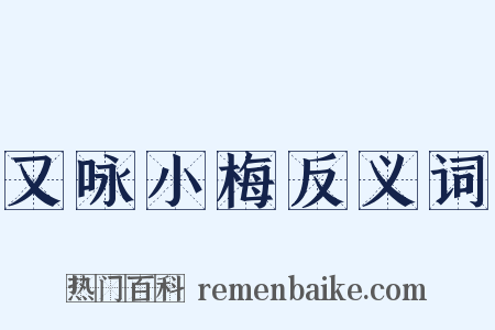 又咏小梅反义词是什么意思的图片